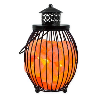 Himalayan Glow Ionic Salt Crystal Metal Olivary Lantern - Bed Bath & Beyond